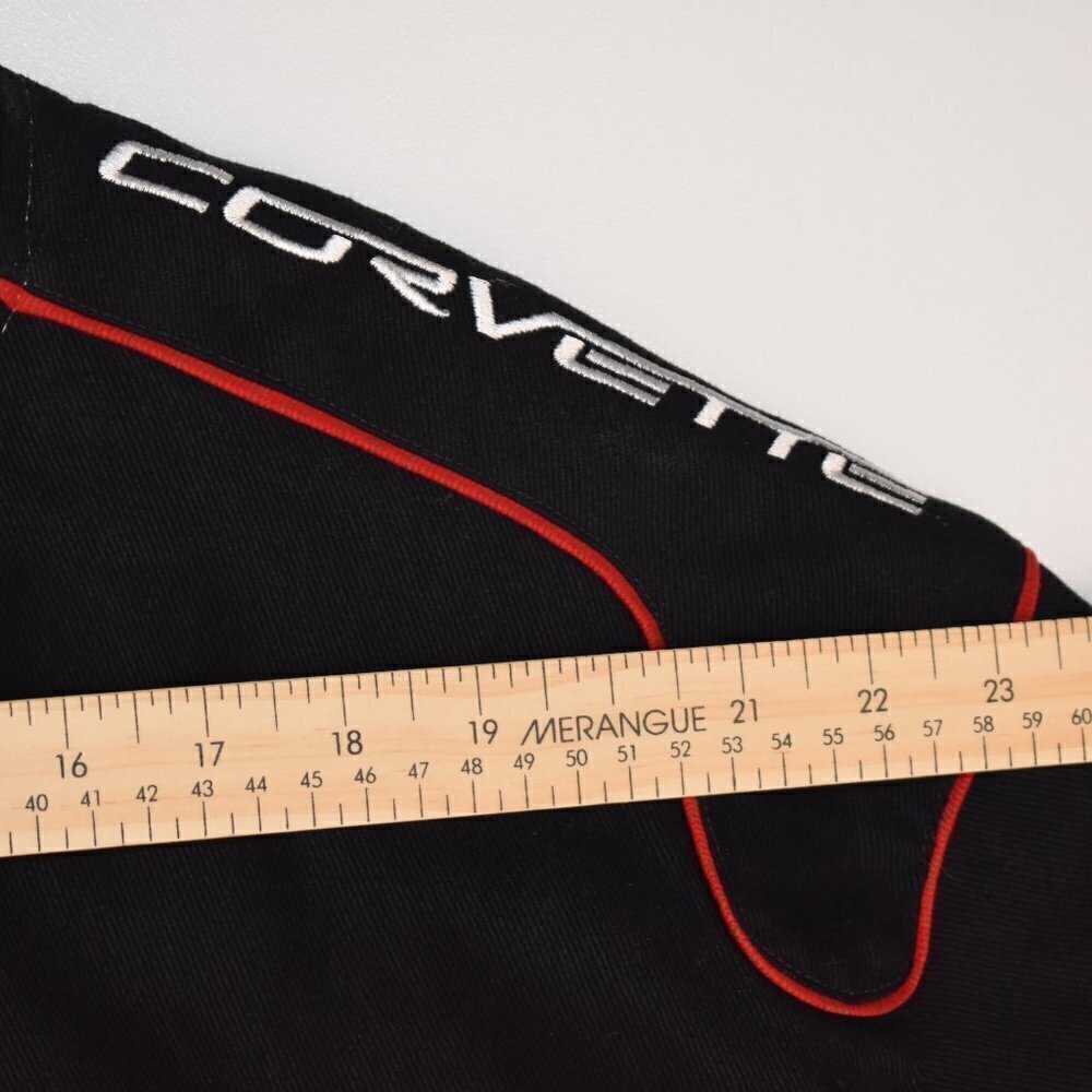 Vintage JH Design Corvette Black Embroidered Jacket Size 3XL Race Car Full Snaps - Picture 9 of 16